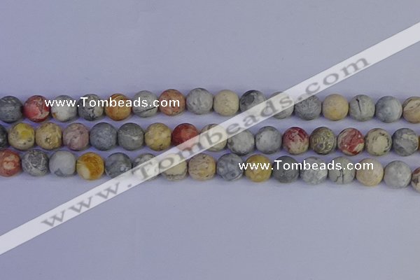 CRO994 15.5 inches 12mm round matte sky eye stone beads wholesale