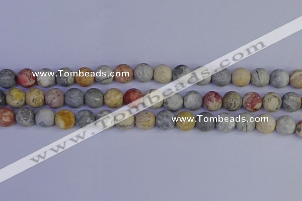 CRO994 15.5 inches 12mm round matte sky eye stone beads wholesale