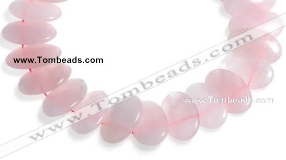 CRQ03 16 inches 20*38mm oval rose quartz beads Wholesale