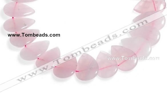 CRQ05 15 inch 20*30mm flat teardrop rose quartz beads Wholesale