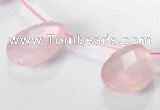 CRQ06 19*25mm faceted teardrop A grade natural rose quartz beads