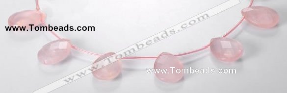 CRQ06 19*25mm faceted teardrop A grade natural rose quartz beads