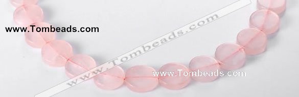 CRQ10 16mm coin A grade natural rose quartz beads Wholesale