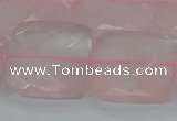 CRQ102 15.5 inches 25*25mm faceted square natural rose quartz beads