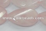 CRQ103 15.5 inches 30*40mm twisted teardrop natural rose quartz beads