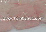 CRQ110 15.5 inches 30*30mm faceted square natural rose quartz beads