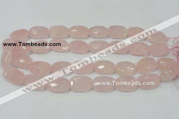 CRQ113 15.5 inches 18*25mm faceted freeform natural rose quartz beads