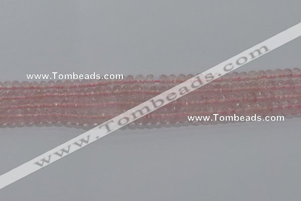 CRQ115 15.5 inches 4*6mm faceted rondelle rose quartz beads