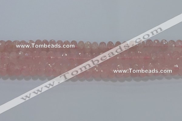 CRQ118 15.5 inches 7*12mm faceted rondelle rose quartz beads