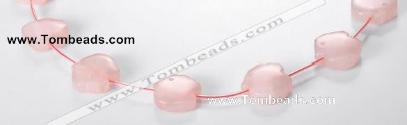 CRQ12 18*19mm pig-shaped A grade natural rose quartz beads