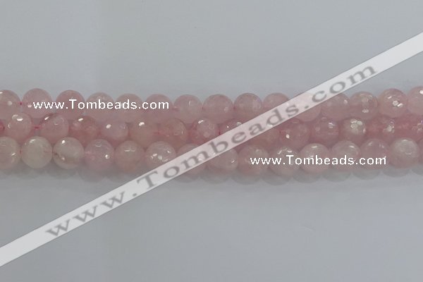 CRQ131 15.5 inches 10mm faceted round natural rose quartz beads