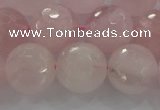 CRQ132 15.5 inches 12mm faceted round natural rose quartz beads