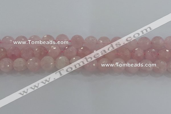 CRQ132 15.5 inches 12mm faceted round natural rose quartz beads