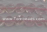 CRQ136 15.5 inches 8mm faceted coin natural rose quartz beads