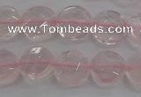 CRQ137 15.5 inches 10mm faceted coin natural rose quartz beads