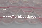 CRQ138 15.5 inches 12mm faceted coin natural rose quartz beads