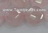 CRQ141 15.5 inches 20mm faceted coin natural rose quartz beads