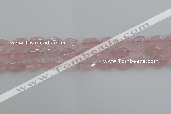 CRQ146 15.5 inches 10*14mm faceted oval natural rose quartz beads