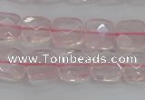 CRQ153 15.5 inches 8mm faceted square natural rose quartz beads