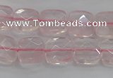 CRQ154 15.5 inches 10mm faceted square natural rose quartz beads