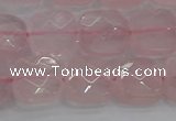 CRQ155 15.5 inches 12mm faceted square natural rose quartz beads