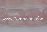 CRQ158 15.5 inches 20mm faceted square natural rose quartz beads