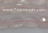 CRQ163 15.5 inches 8*10mm faceted rectangle natural rose quartz beads