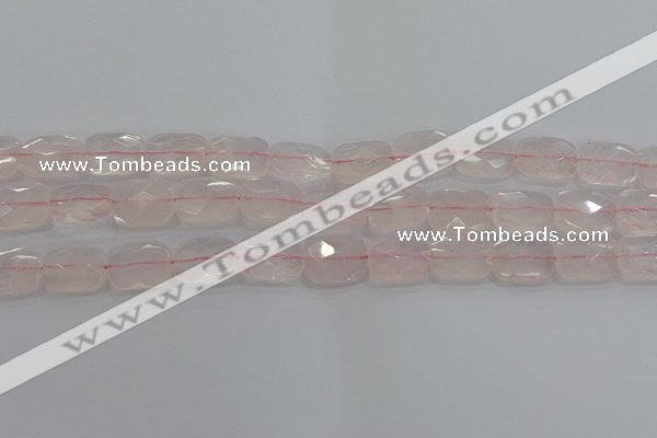 CRQ165 15.5 inches 12*16mm faceted rectangle natural rose quartz beads