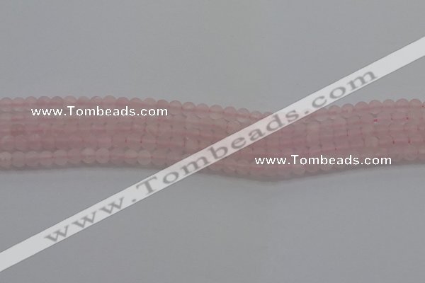 CRQ180 15.5 inches 4mm round matte rose quartz beads wholesale