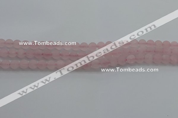 CRQ181 15.5 inches 6mm round matte rose quartz beads wholesale