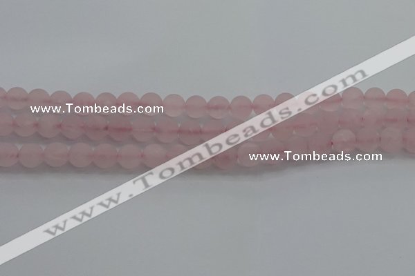 CRQ182 15.5 inches 8mm round matte rose quartz beads wholesale