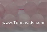 CRQ184 15.5 inches 12mm round matte rose quartz beads wholesale