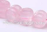 CRQ19 12*12mm dumbbell-shaped natural rose quartz bead Wholesale