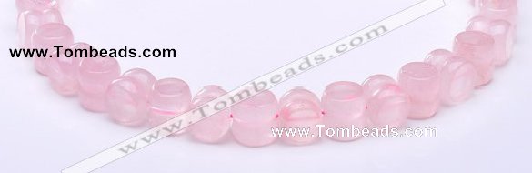 CRQ19 12*12mm dumbbell-shaped natural rose quartz bead Wholesale