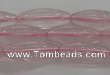 CRQ190 15.5 inches 8*20mm rice natural rose quartz beads