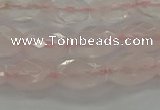 CRQ192 15.5 inches 8*12mm faceted rice natural rose quartz beads