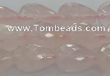 CRQ197 15.5 inches 12*16mm faceted teardrop natural rose quartz beads