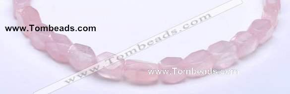 CRQ20 faceted brick shape natural rose quartz beads Wholesale