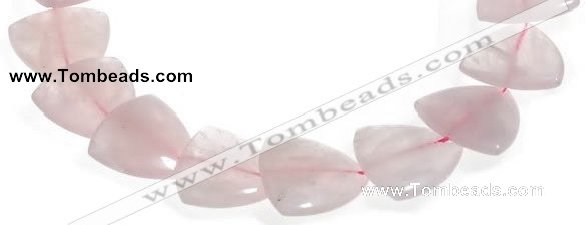 CRQ22 16 inches 25mm triangle rose quartz beads Wholesale