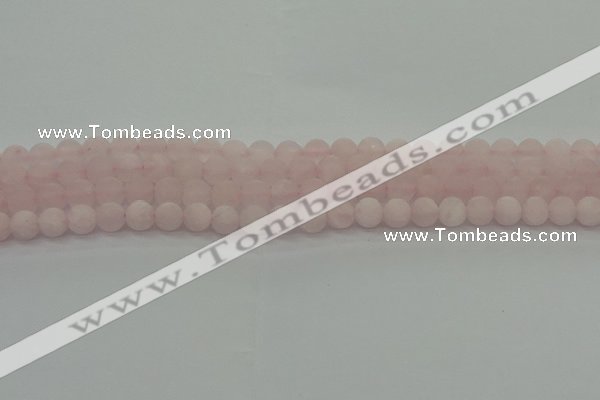 CRQ221 15.5 inches 6mm round matte rose quartz gemstone beads