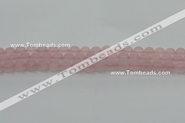 CRQ222 15.5 inches 8mm round matte rose quartz gemstone beads