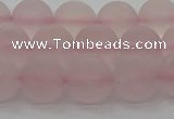 CRQ223 15.5 inches 10mm round matte rose quartz gemstone beads