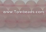 CRQ223 15.5 inches 10mm round matte rose quartz gemstone beads