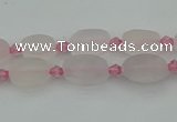 CRQ230 15.5 inches 8*12mm oval rose quartz beads wholesale