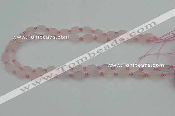 CRQ230 15.5 inches 8*12mm oval rose quartz beads wholesale