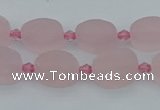 CRQ231 15.5 inches 10*14mm oval rose quartz beads wholesale