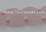 CRQ232 15.5 inches 9*16mm oval rose quartz beads wholesale