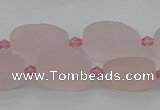 CRQ233 15.5 inches 11*18mm oval rose quartz beads wholesale