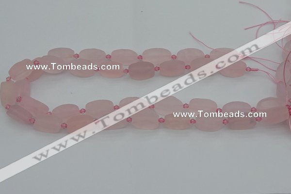 CRQ233 15.5 inches 11*18mm oval rose quartz beads wholesale