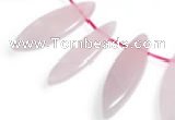 CRQ24 multi sizes flat rice shape rose quartz beads wholesale